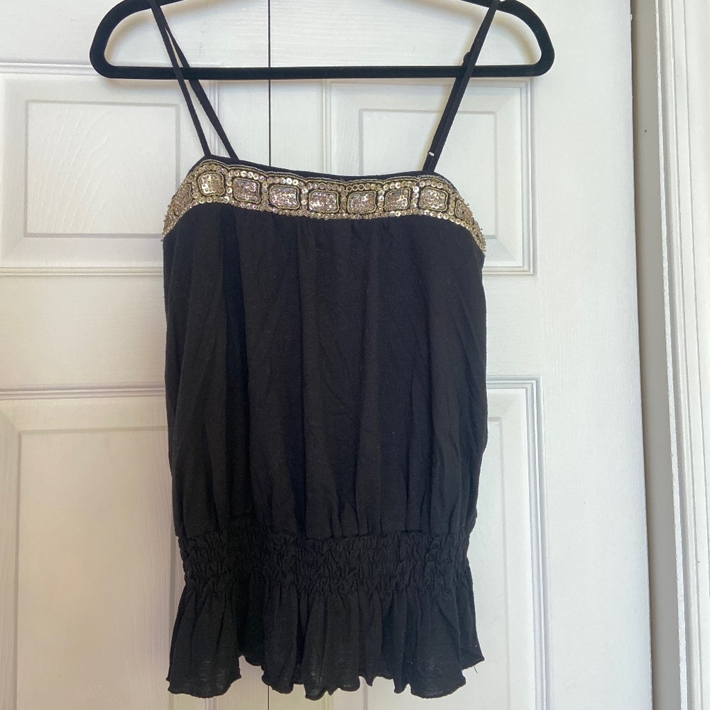BLACK AND SEQUIN GOING OUT TOP
